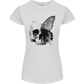 A Butterfly Skull Womens Petite Cut T-Shirt White