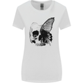 A Butterfly Skull Womens Wider Cut T-Shirt White