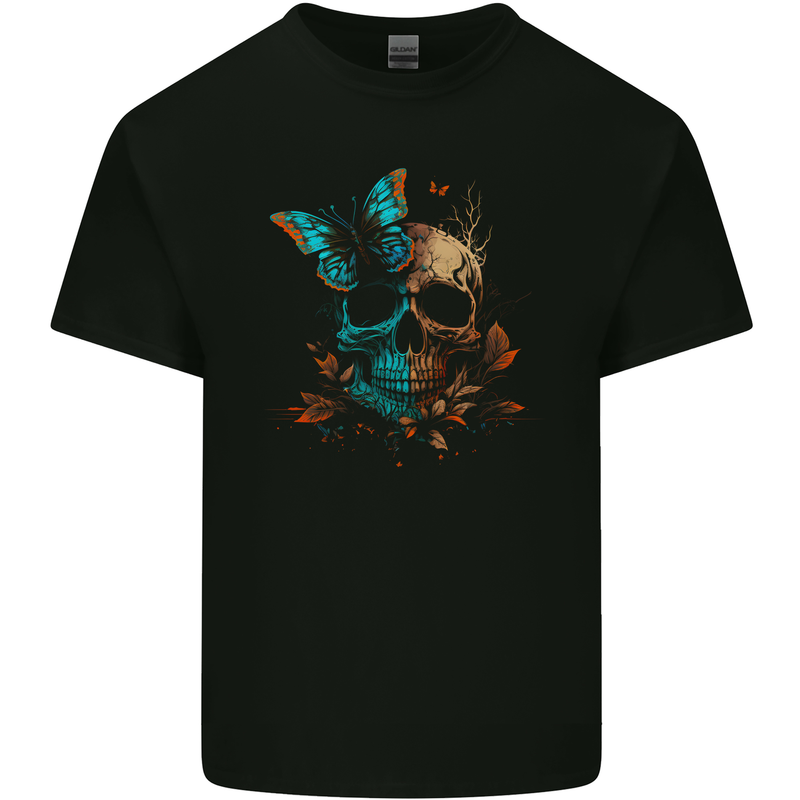 A Butterfly Skull in the Wild Kids T-Shirt Childrens Black