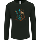 A Butterfly Skull in the Wild Mens Long Sleeve T-Shirt Black