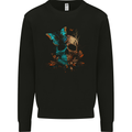 A Butterfly Skull in the Wild Mens Sweatshirt Jumper Black