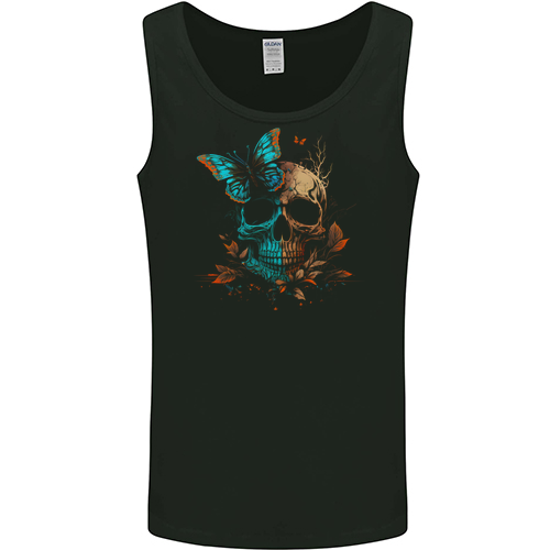 A Butterfly Skull in the Wild Mens Womens Kids Unisex Black Mens Vest