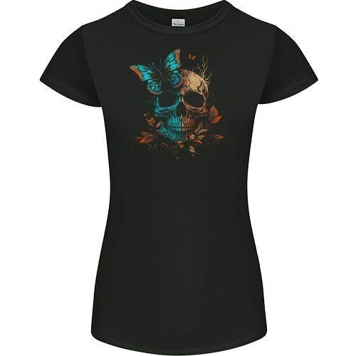 A Butterfly Skull in the Wild Mens Womens Kids Unisex Black Womens Junior Fit