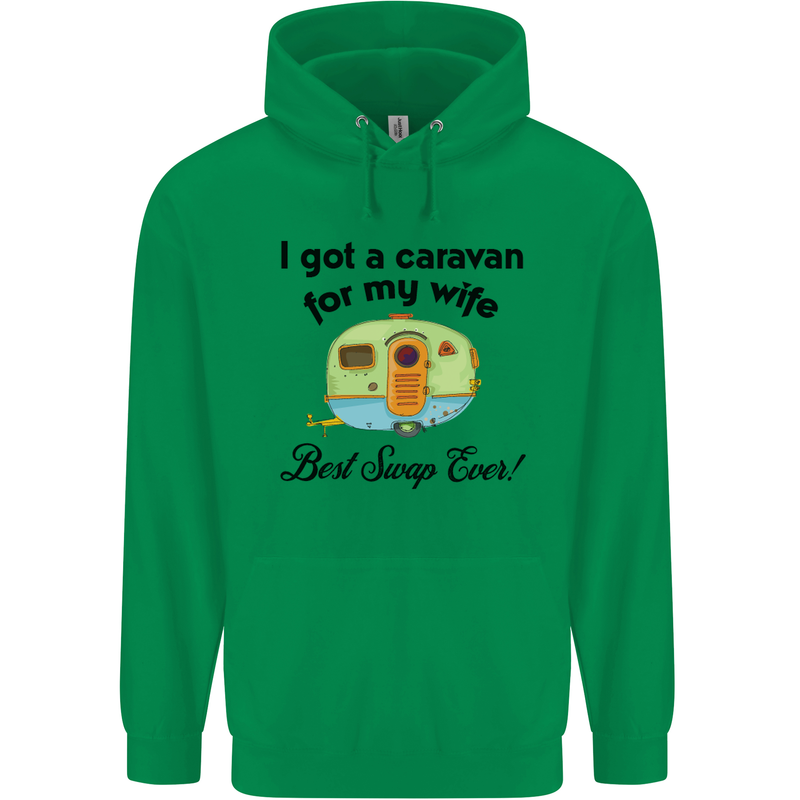 A Caravan for My Wife Caravanning Funny Childrens Kids Hoodie Irish Green