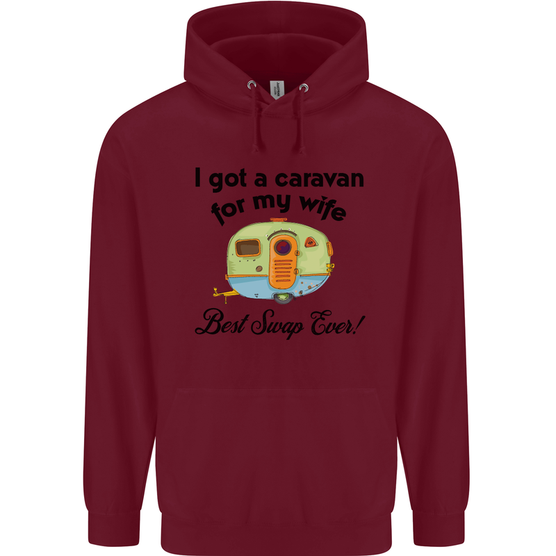 A Caravan for My Wife Caravanning Funny Childrens Kids Hoodie Maroon