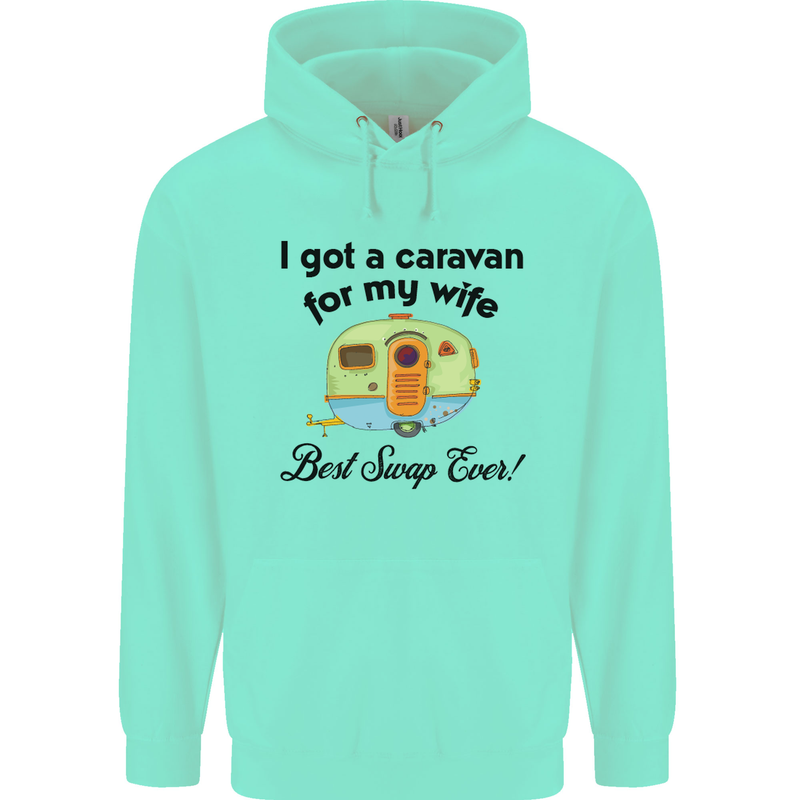 A Caravan for My Wife Caravanning Funny Childrens Kids Hoodie Peppermint