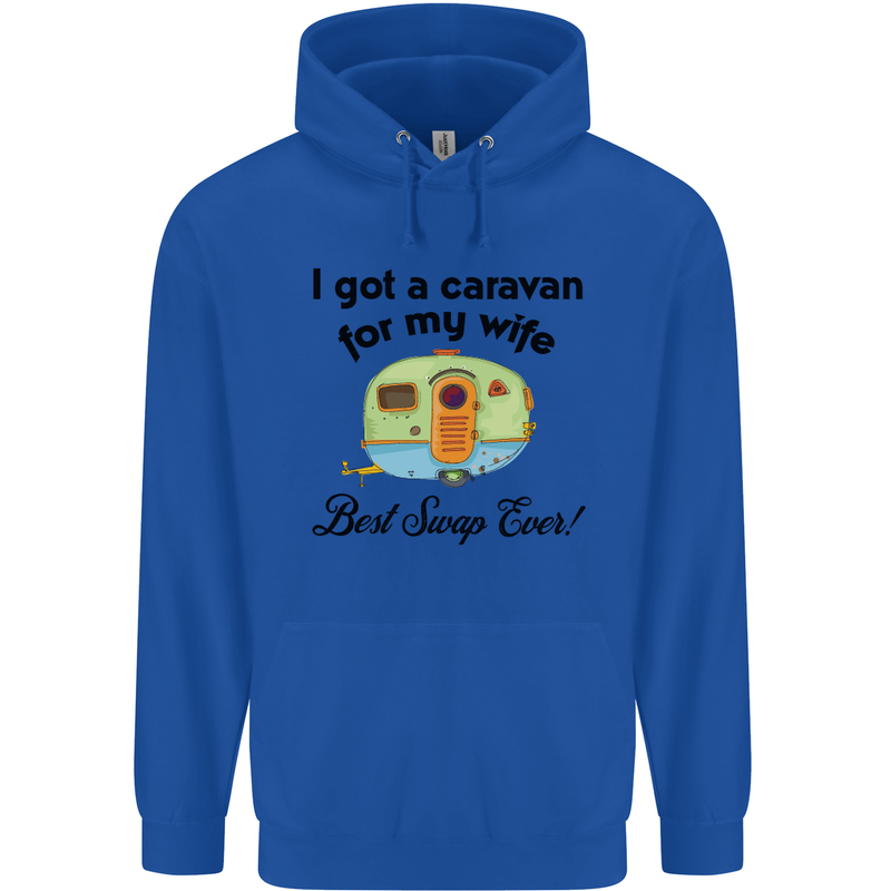 A Caravan for My Wife Caravanning Funny Childrens Kids Hoodie Royal Blue