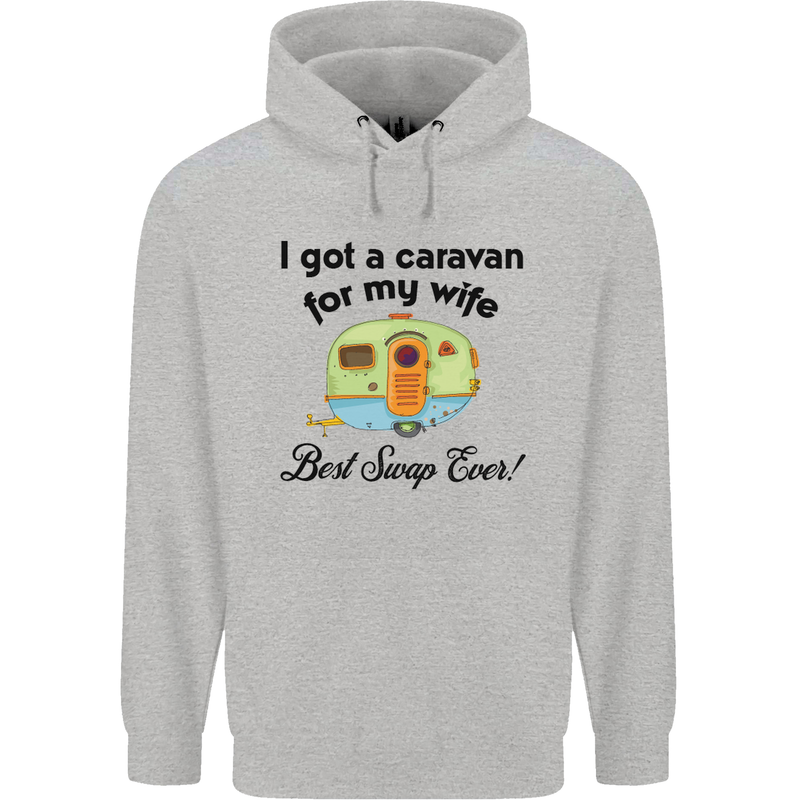 A Caravan for My Wife Caravanning Funny Childrens Kids Hoodie Sports Grey