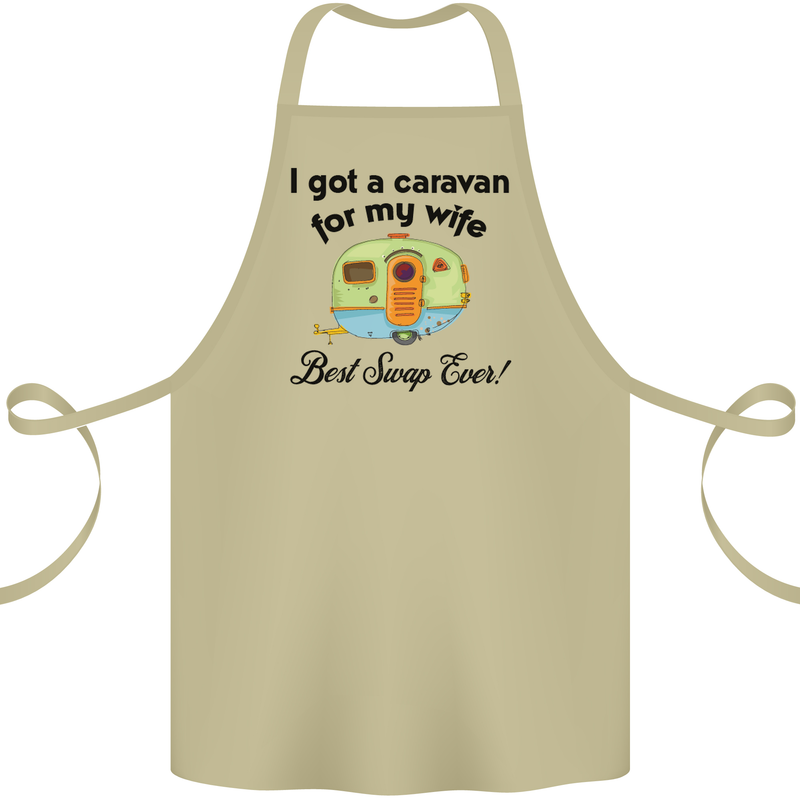 A Caravan for My Wife Caravanning Funny Cotton Apron 100% Organic Khaki