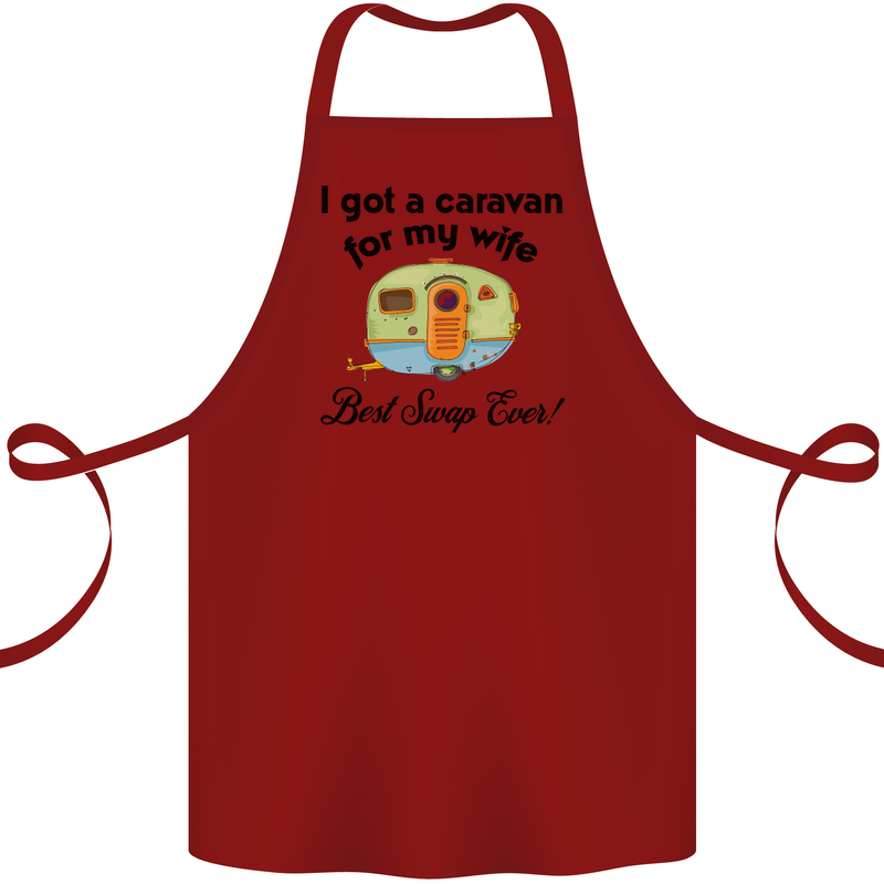 A Caravan for My Wife Caravanning Funny Cotton Apron 100% Organic Maroon