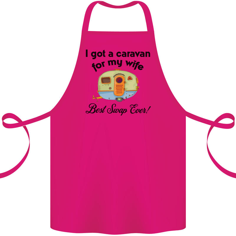 A Caravan for My Wife Caravanning Funny Cotton Apron 100% Organic Pink