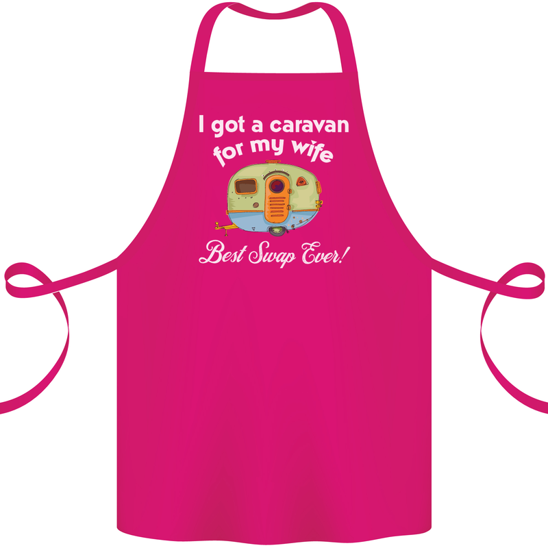 A Caravan for My Wife Caravanning Funny Cotton Apron 100% Organic Pink