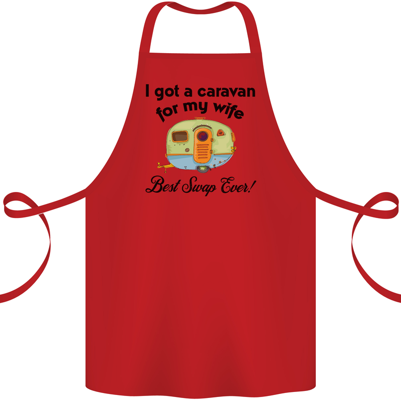 A Caravan for My Wife Caravanning Funny Cotton Apron 100% Organic Red