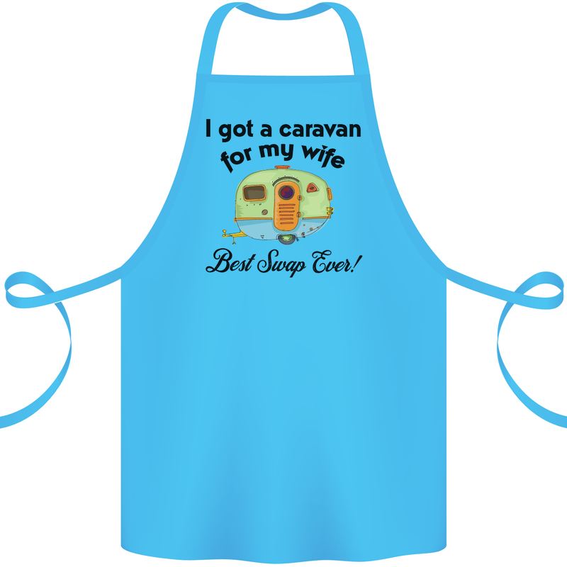 A Caravan for My Wife Caravanning Funny Cotton Apron 100% Organic Turquoise