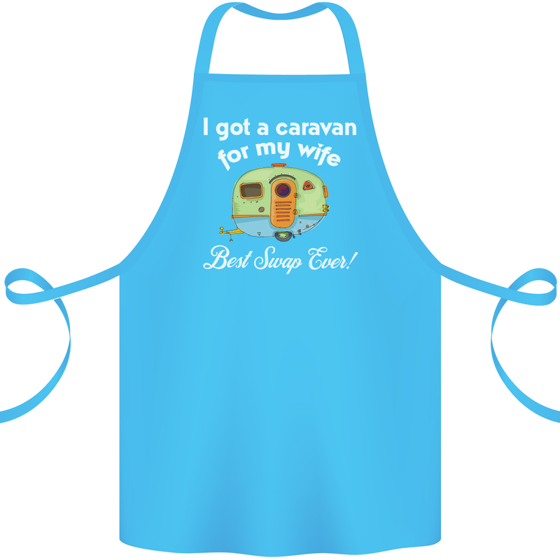 A Caravan for My Wife Caravanning Funny Cotton Apron 100% Organic Turquoise