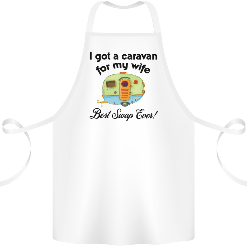 A Caravan for My Wife Caravanning Funny Cotton Apron 100% Organic White