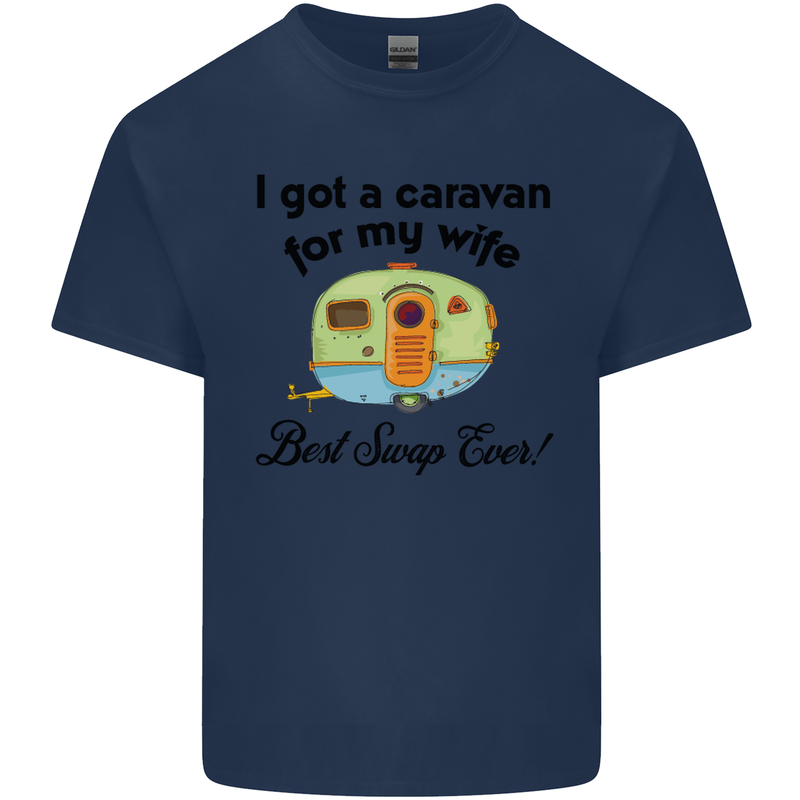 A Caravan for My Wife Caravanning Funny Kids T-Shirt Childrens Navy Blue