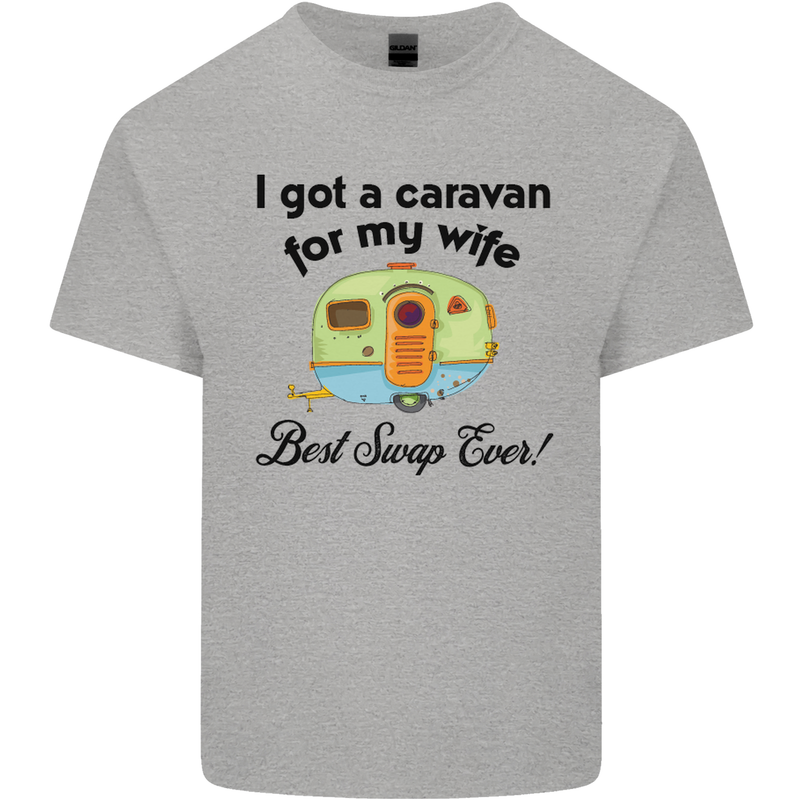 A Caravan for My Wife Caravanning Funny Kids T-Shirt Childrens Sports Grey