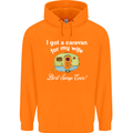 A Caravan for My Wife Caravanning Funny Mens 80% Cotton Hoodie Orange