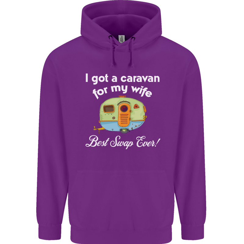 A Caravan for My Wife Caravanning Funny Mens 80% Cotton Hoodie Purple
