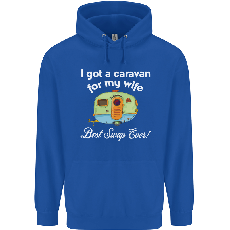 A Caravan for My Wife Caravanning Funny Mens 80% Cotton Hoodie Royal Blue