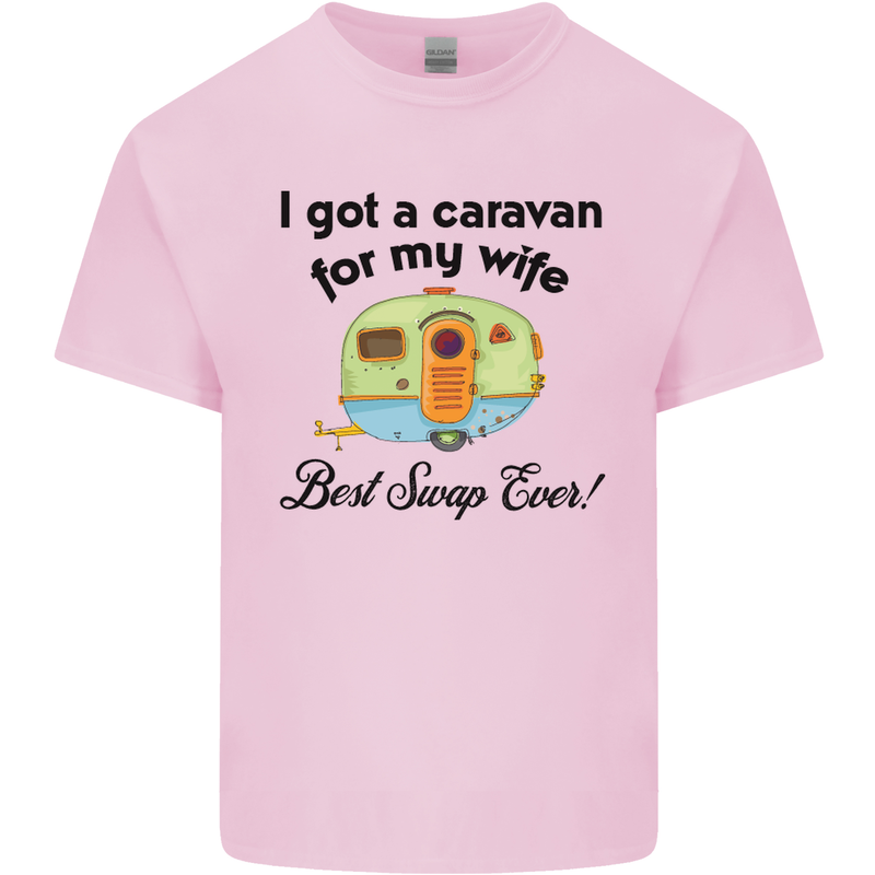 A Caravan for My Wife Caravanning Funny Mens Cotton T-Shirt Tee Top Light Pink