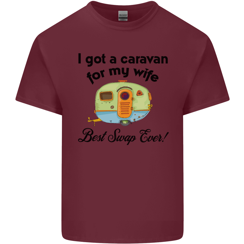 A Caravan for My Wife Caravanning Funny Mens Cotton T-Shirt Tee Top Maroon