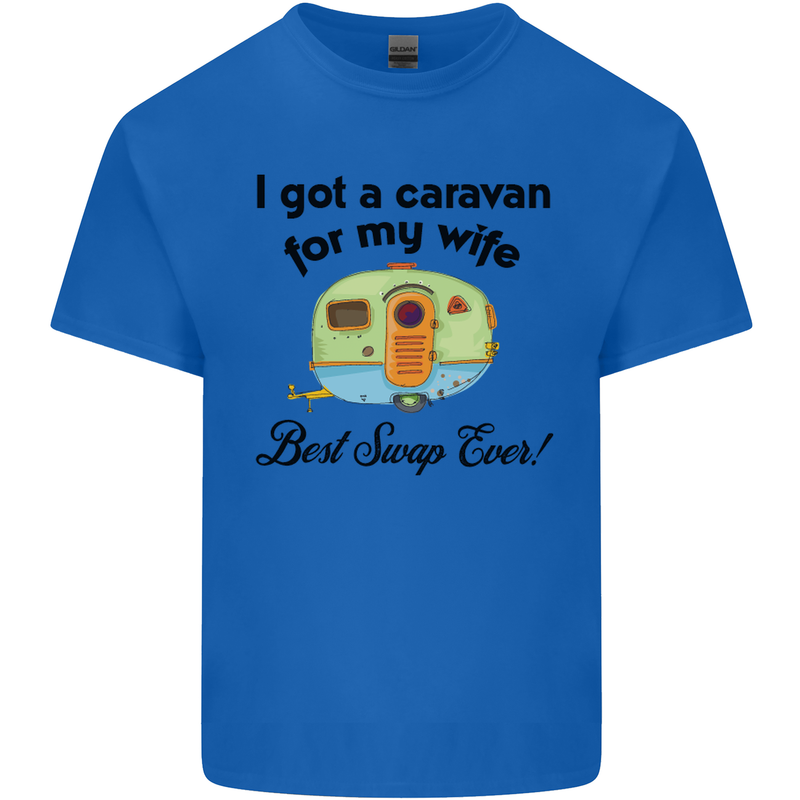 A Caravan for My Wife Caravanning Funny Mens Cotton T-Shirt Tee Top Royal Blue