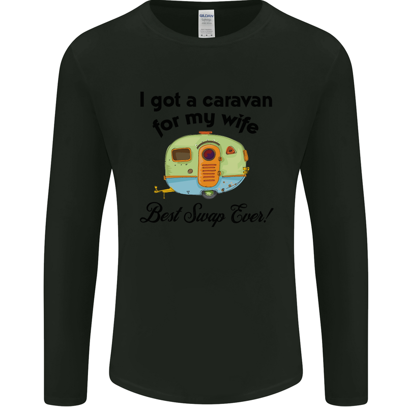 A Caravan for My Wife Caravanning Funny Mens Long Sleeve T-Shirt Black