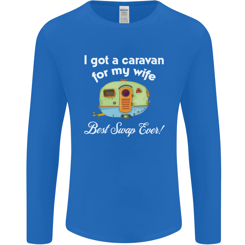 A Caravan for My Wife Caravanning Funny Mens Long Sleeve T-Shirt Royal Blue