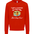 A Caravan for My Wife Caravanning Funny Mens Sweatshirt Jumper Bright Red