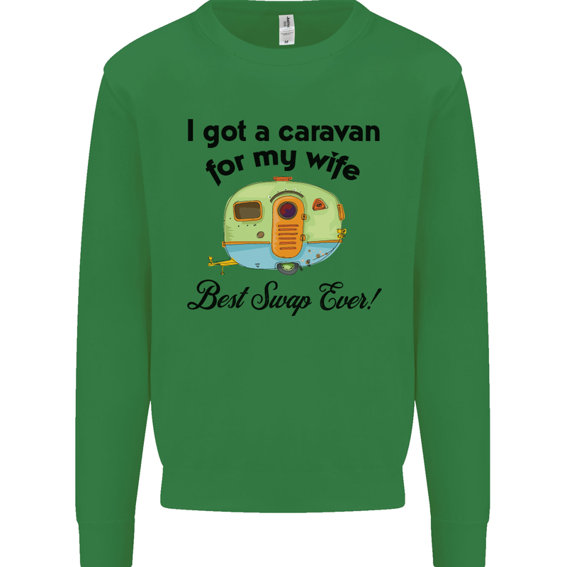 A Caravan for My Wife Caravanning Funny Mens Sweatshirt Jumper Irish Green