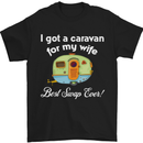 A Caravan for My Wife Caravanning Funny Mens T-Shirt Cotton Gildan Black