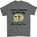A Caravan for My Wife Caravanning Funny Mens T-Shirt Cotton Gildan Charcoal