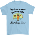 A Caravan for My Wife Caravanning Funny Mens T-Shirt Cotton Gildan Light Blue