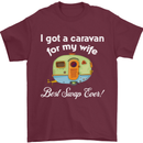 A Caravan for My Wife Caravanning Funny Mens T-Shirt Cotton Gildan Maroon