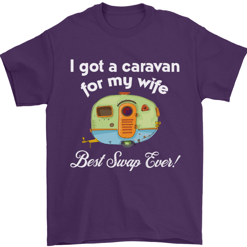A Caravan for My Wife Caravanning Funny Mens T-Shirt Cotton Gildan Purple