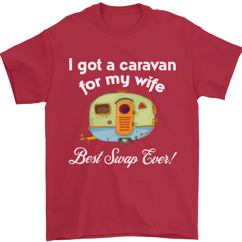 A Caravan for My Wife Caravanning Funny Mens T-Shirt Cotton Gildan Red
