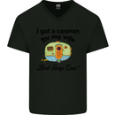 A Caravan for My Wife Caravanning Funny Mens V-Neck Cotton T-Shirt Black