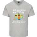 A Caravan for My Wife Caravanning Funny Mens V-Neck Cotton T-Shirt Sports Grey