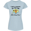 A Caravan for My Wife Caravanning Funny Womens Petite Cut T-Shirt Light Blue