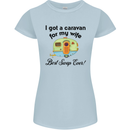 A Caravan for My Wife Caravanning Funny Womens Petite Cut T-Shirt Light Blue