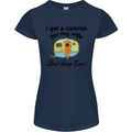A Caravan for My Wife Caravanning Funny Womens Petite Cut T-Shirt Navy Blue