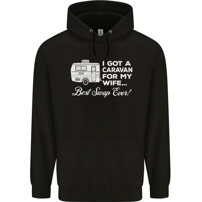 A Caravan for My Wife Funny Caravanning Mens 80% Cotton Hoodie Black