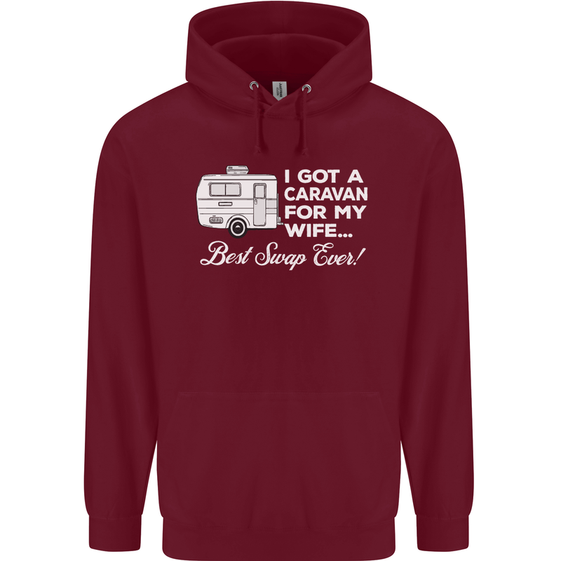 A Caravan for My Wife Funny Caravanning Mens 80% Cotton Hoodie Maroon