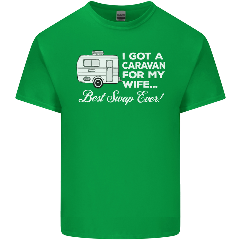 A Caravan for My Wife Funny Caravanning Mens Cotton T-Shirt Tee Top Irish Green