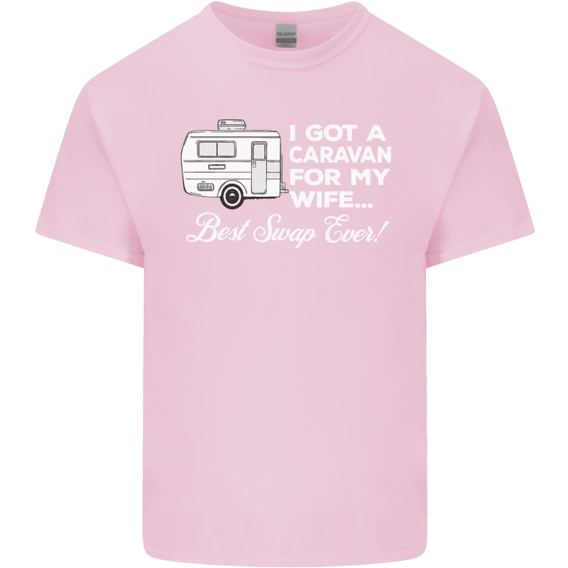 A Caravan for My Wife Funny Caravanning Mens Cotton T-Shirt Tee Top Light Pink
