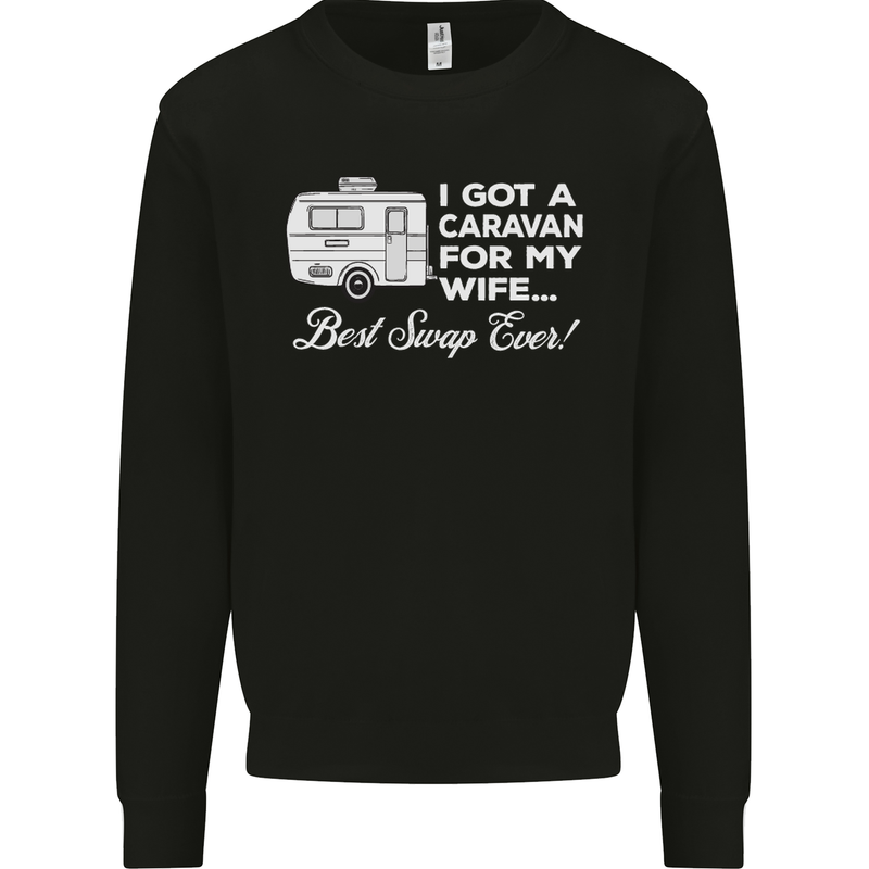 A Caravan for My Wife Funny Caravanning Mens Sweatshirt Jumper Black