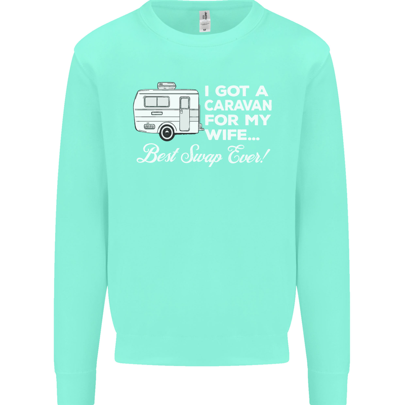 A Caravan for My Wife Funny Caravanning Mens Sweatshirt Jumper Peppermint