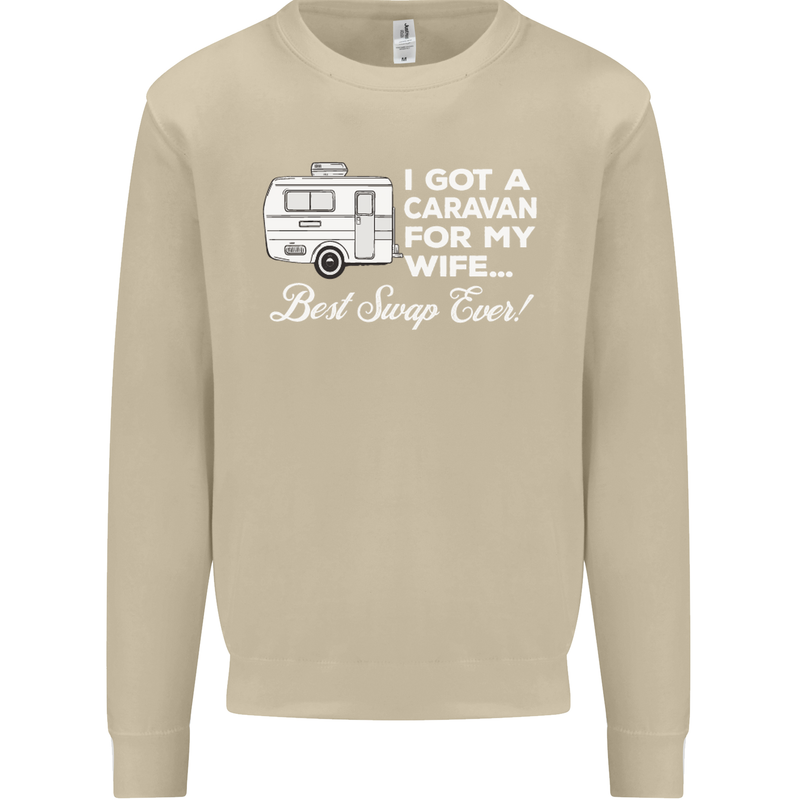 A Caravan for My Wife Funny Caravanning Mens Sweatshirt Jumper Sand